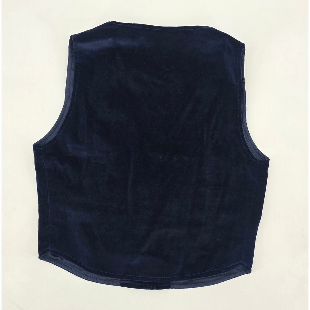 Vintage Paddle & Saddle Indigo Velvet‎ Vest Union Made USA 70s Tailored Cropped - Picture 2 of 5